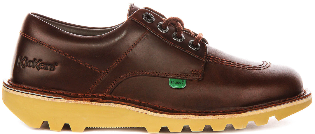 Kickers Kick Lo Leather In Dark Brown