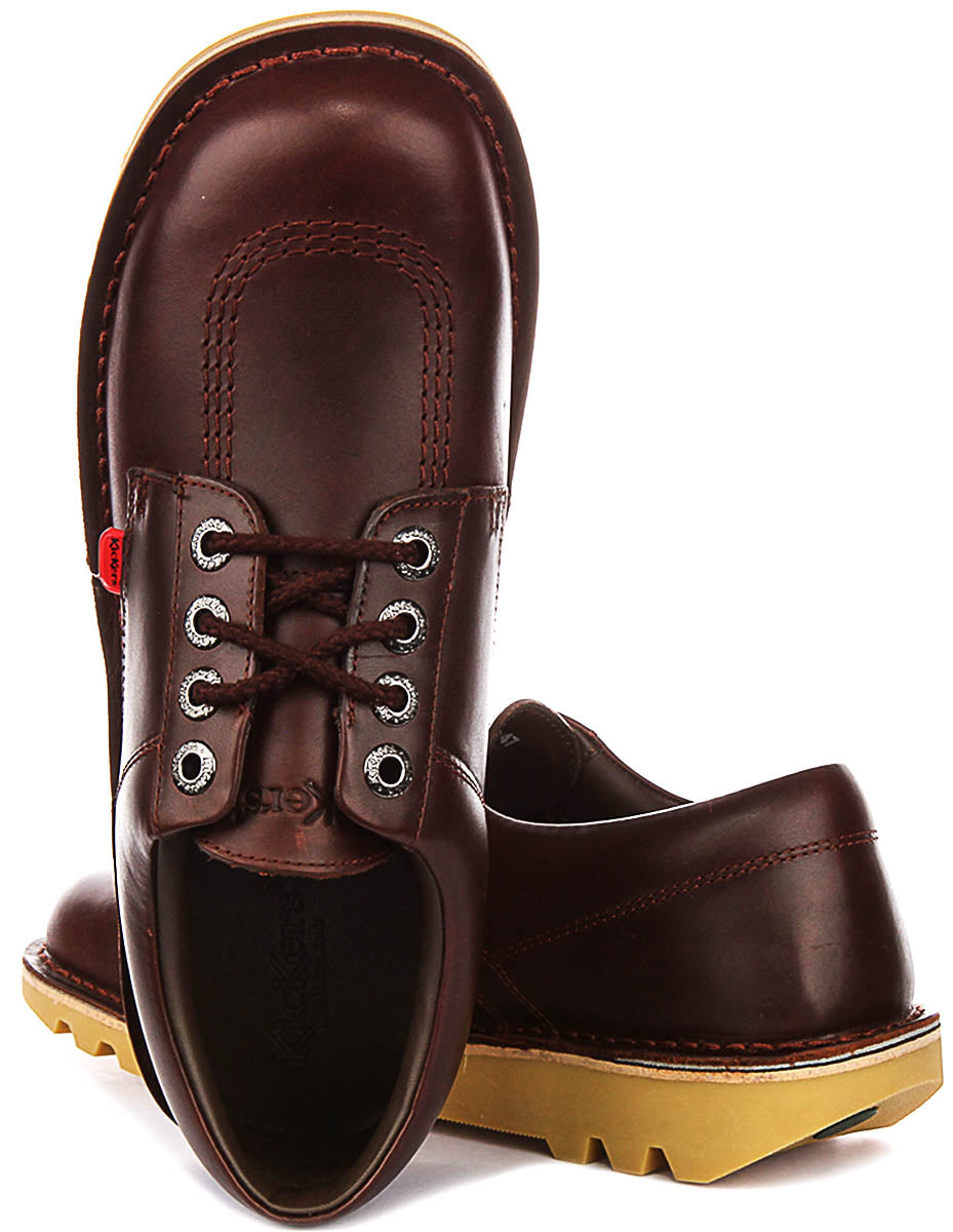 Kickers Kick Lo Leather In Dark Brown