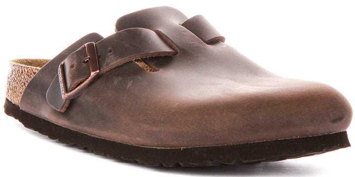 Birkenstock Boston Bs In Dark Brown For Unisex