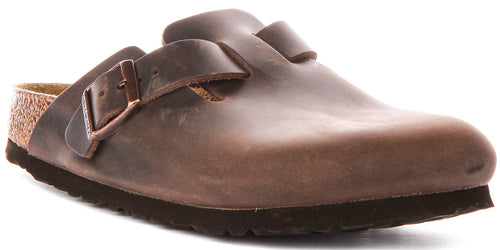 Birkenstock Boston Bs In Dark Brown | Narrow Fit