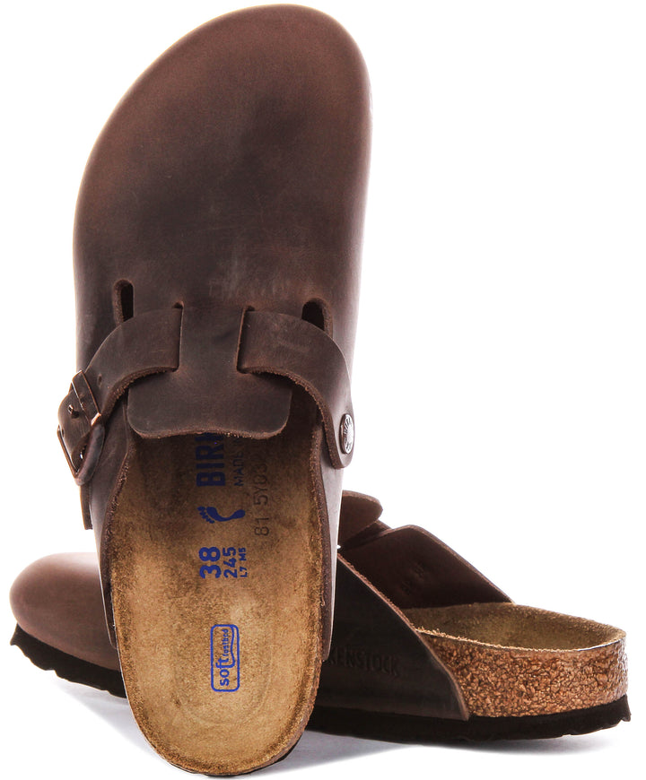 Birkenstock Boston Bs In Dark Brown For Unisex