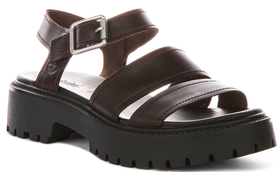 Timberland Stone Street Backstrap Sandal In Dark Brown For Women