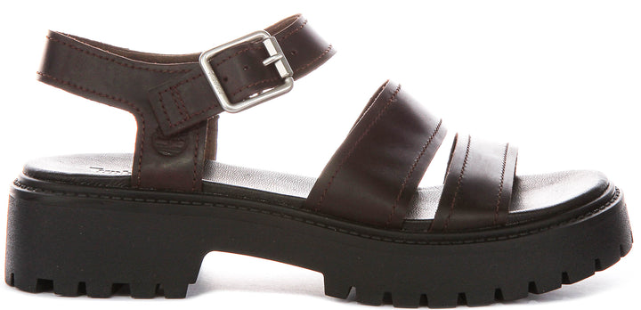 Timberland Stone Street Backstrap Sandal In Dark Brown For Women