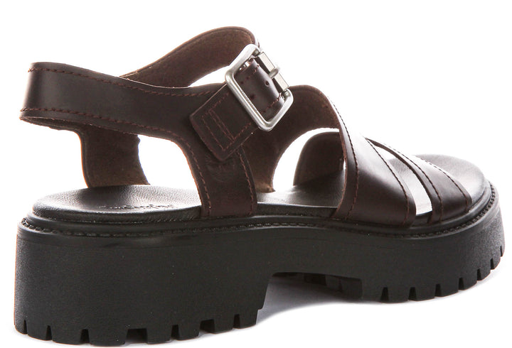 Timberland Stone Street Backstrap Sandal In Dark Brown For Women