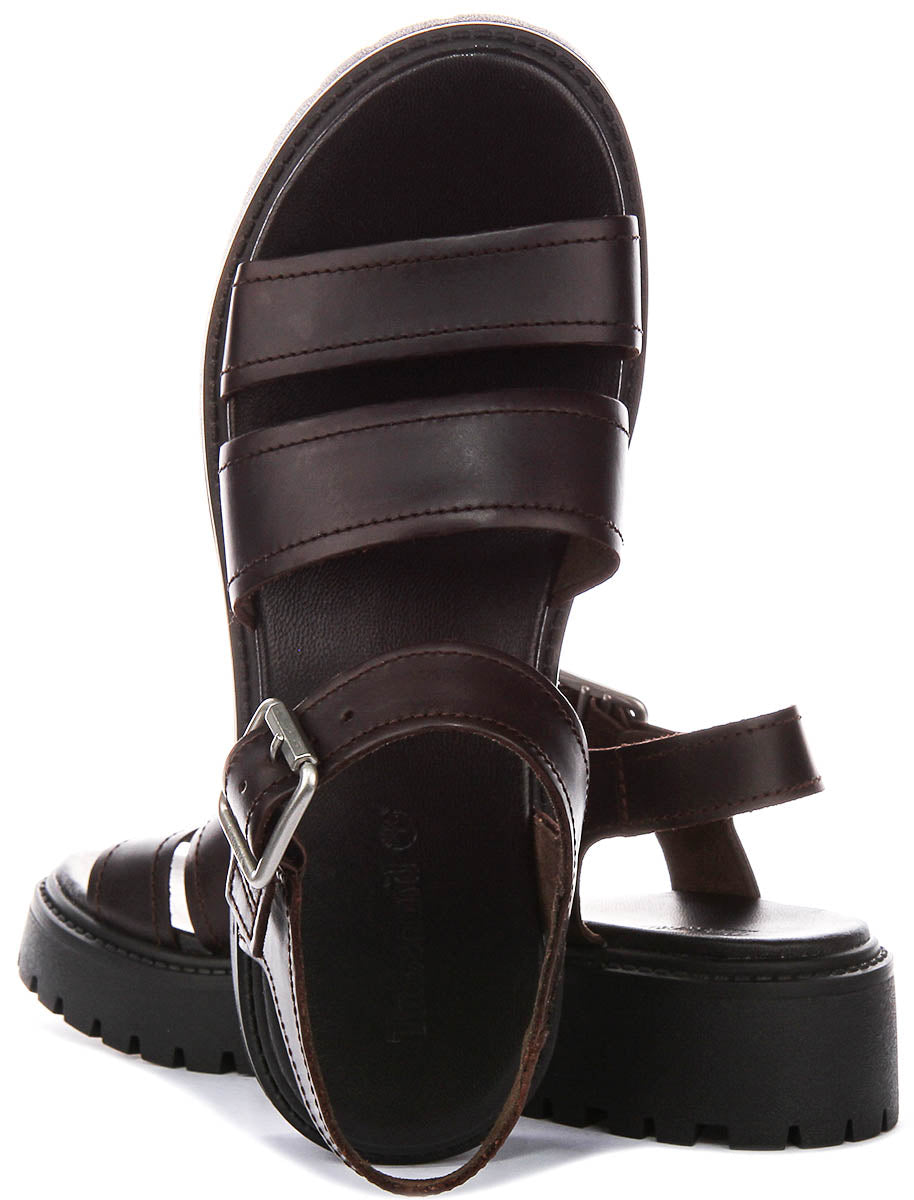 Timberland Stone Street Backstrap Sandal In Dark Brown For Women