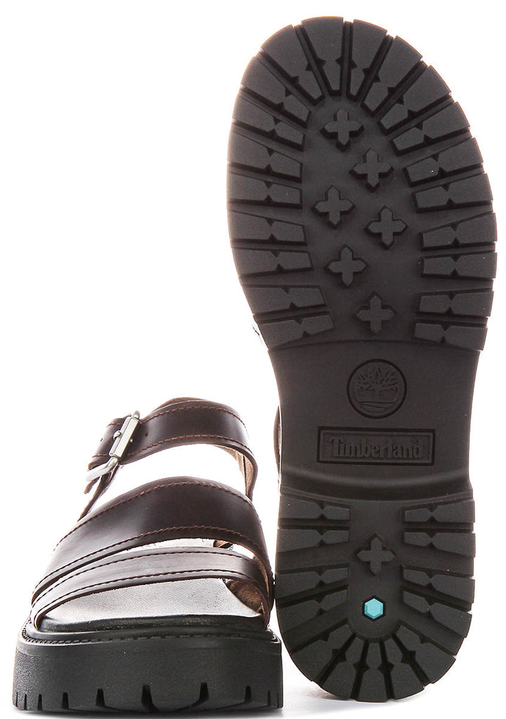 Timberland Stone Street Backstrap Sandal In Dark Brown For Women