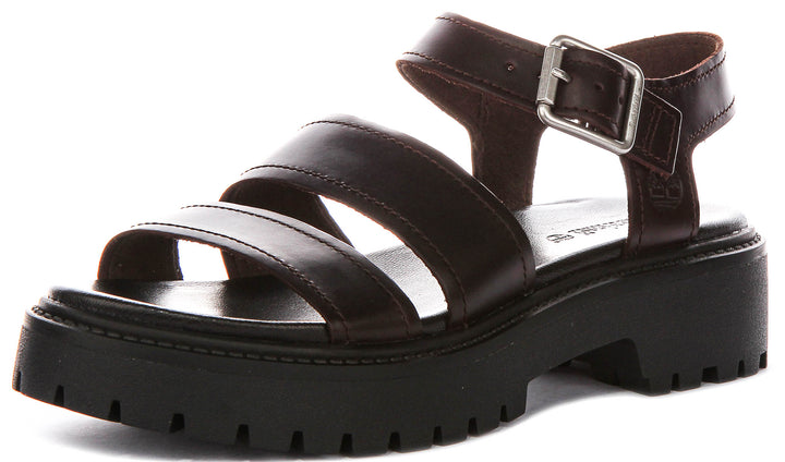 Timberland Stone Street Backstrap Sandal In Dark Brown For Women
