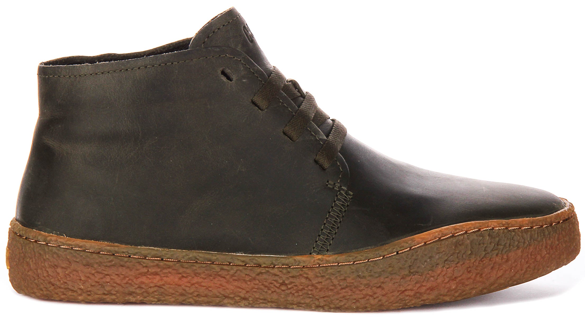 Camper Peu Terreno In Dark Green | Crepe Sole Lace Up Leather Shoe