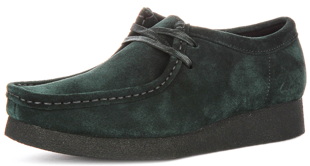 Clarks Wallabee Evo shoe In Dark Green For Women | Lace up Casual 4feetshoes Clarks Wallabee Evo shoe In Dark Green For Women | Lace up Casual 4feetshoes