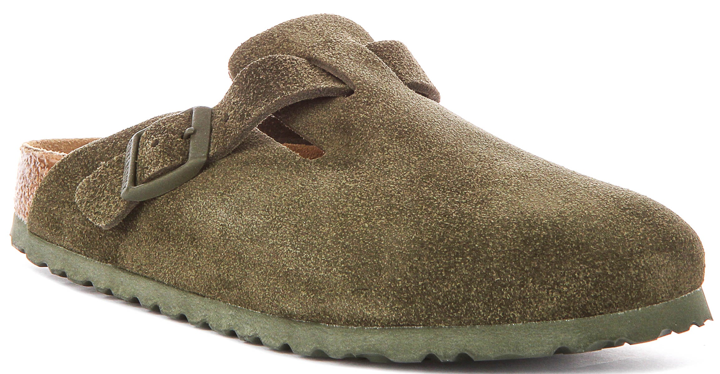 Birkenstock Boston Bs In Dark Green | Narrow Fit Closed Toe Clogs