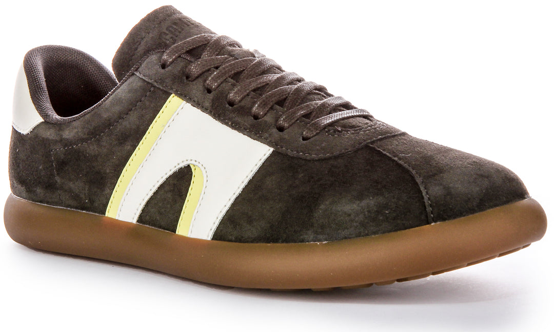 Camper Pelotas Soller In Dark Grey Ortholite Footbed Nubuck Shoe