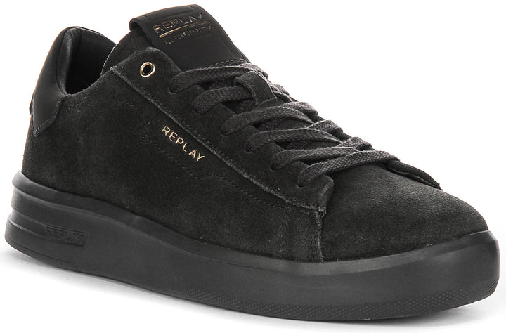 Replay University Suede In Dark Grey For Men