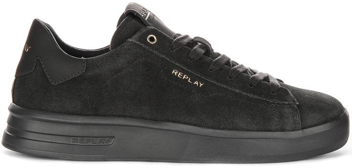 Replay University Suede In Dark Grey For Men