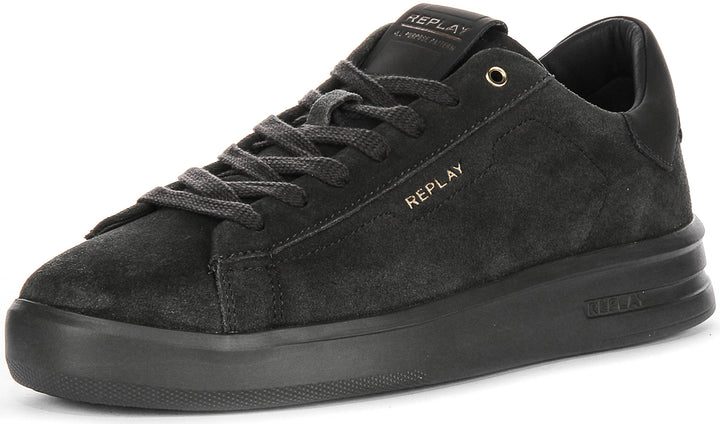 Replay University Suede In Dark Grey For Men