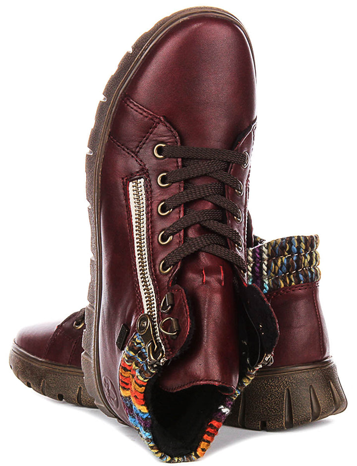 Rieker N1305-35 In Dark Red For Women