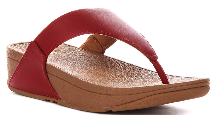 Fitflop Lulu Toe Leather In Dark Red For Women