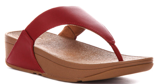 Fitflop Lulu Toe Leather In Dark Red For Women