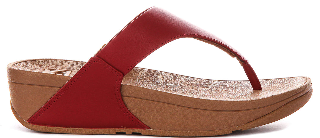 Fitflop Lulu Toe Leather In Dark Red For Women