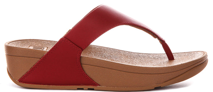 Fitflop Lulu Toe Leather In Dark Red For Women