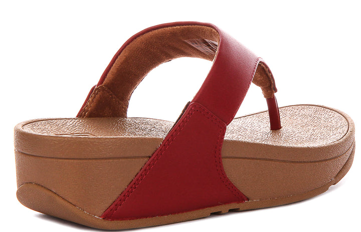 Fitflop Lulu Toe Leather In Dark Red For Women