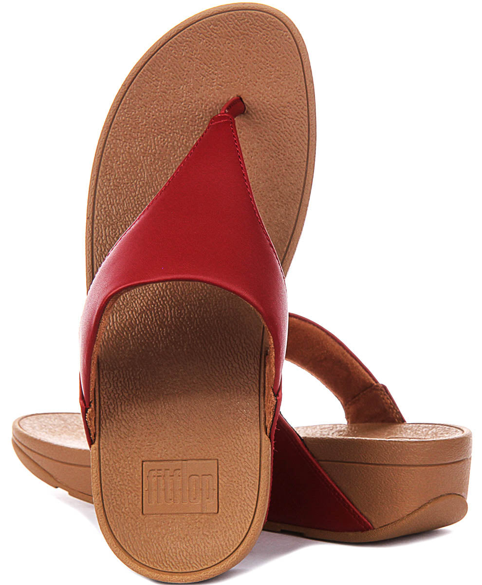 Fitflop Lulu Toe Leather In Dark Red For Women