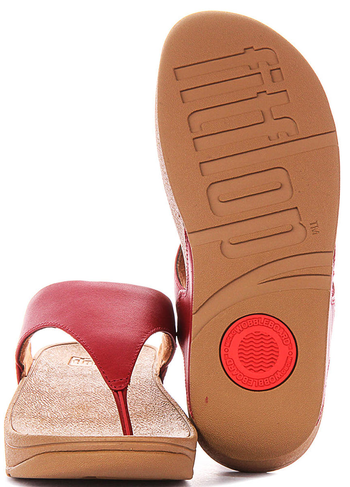 Fitflop Lulu Toe Leather In Dark Red For Women