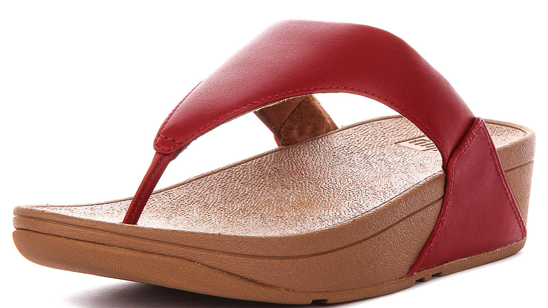 Fitflop Lulu Toe Leather In Dark Red For Women
