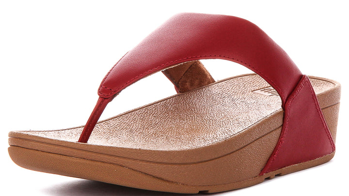Fitflop Lulu Toe Leather In Dark Red For Women