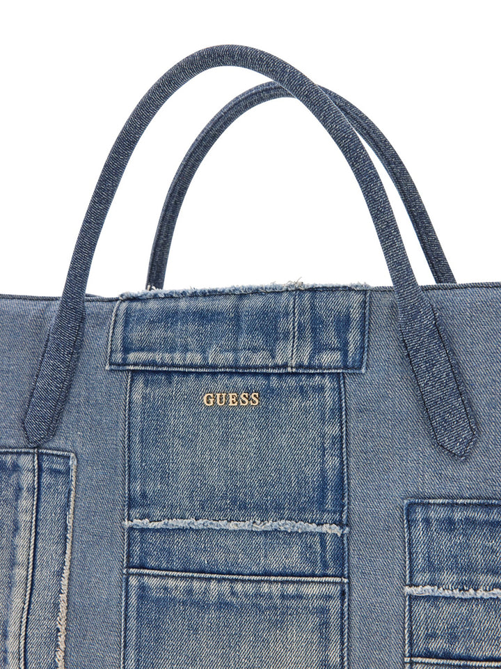 Guess Jodi Shopper Hand Bag In Denim For Women