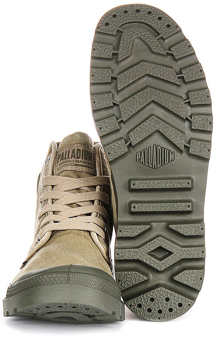 Palladium Pampa Hi In Dusky Green For Men