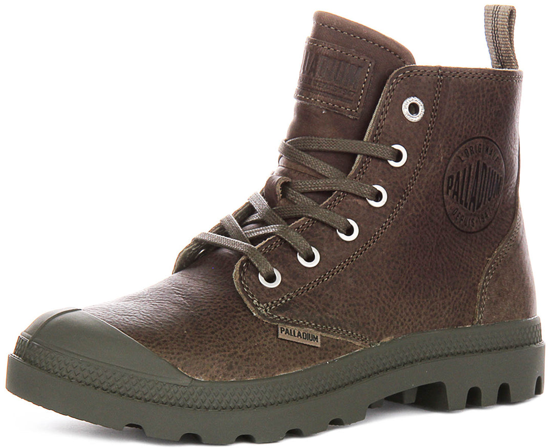 Palladium Pampa Hi Zip Lite In Dusky Green Leather