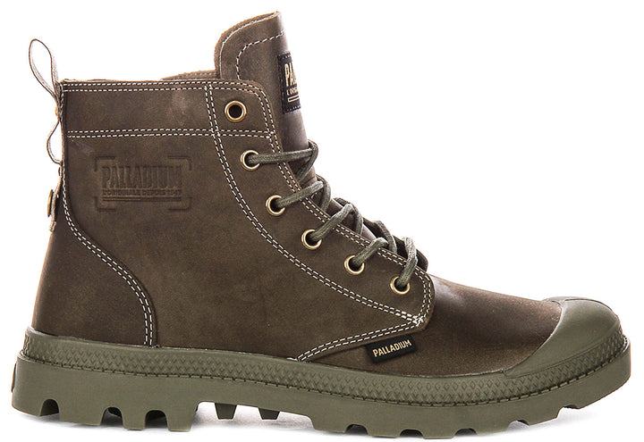 Palladium Pampa Zip Leather In Dusky Green