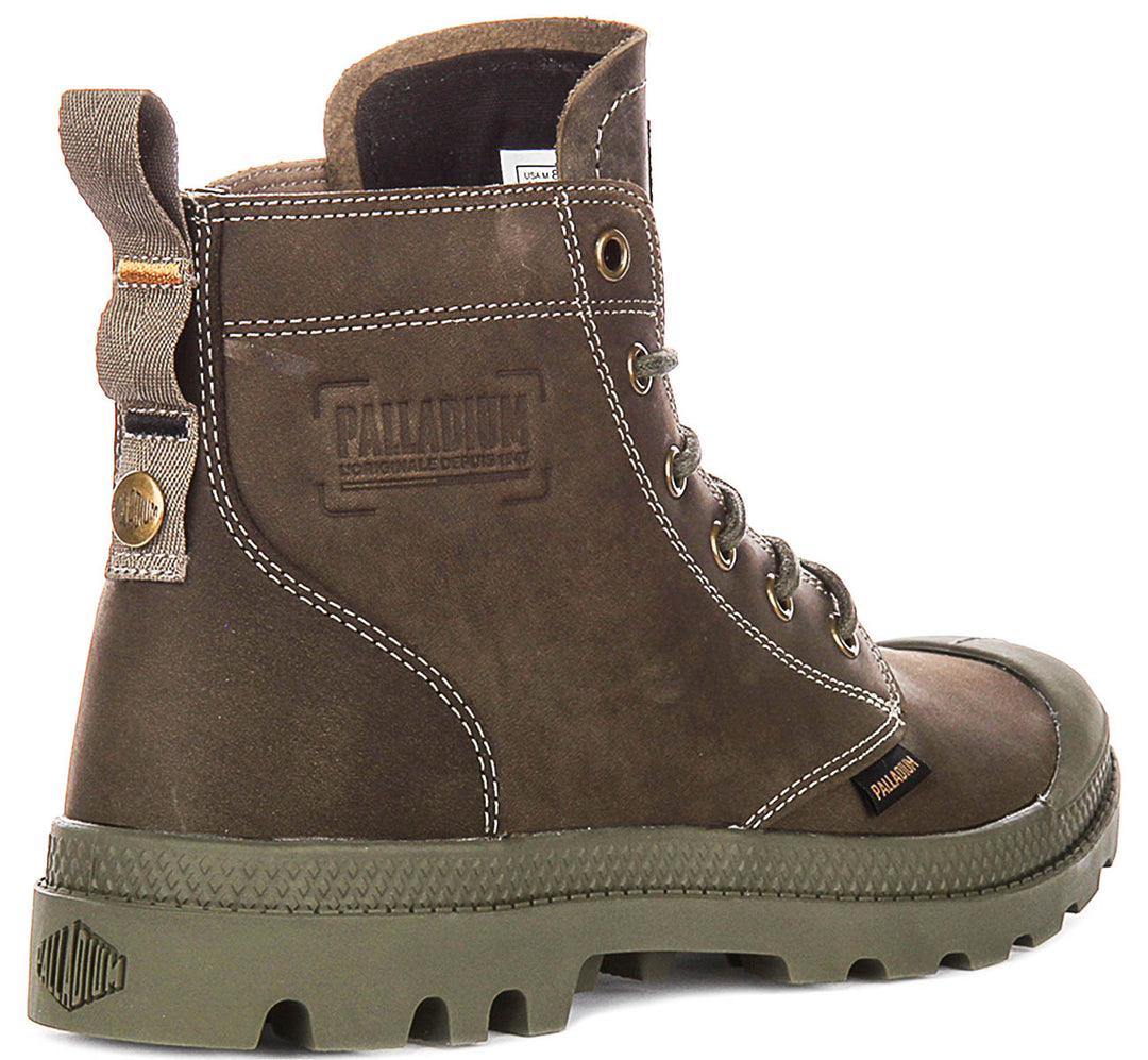 Palladium Pampa Zip Leather In Dusky Green