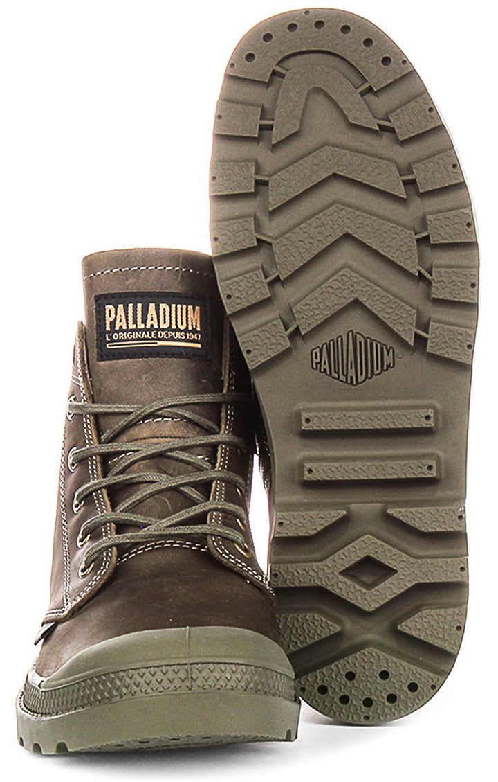 Palladium Pampa Zip Leather In Dusky Green