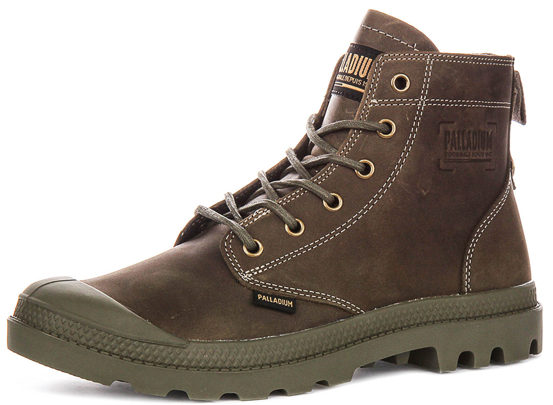 Palladium Pampa Zip Leather In Dusky Green