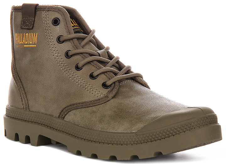 Palladium Pampa Hi Coated In Dusky Green Boots