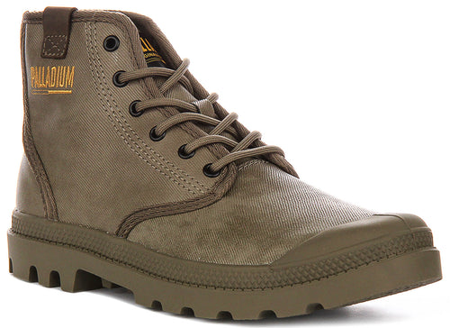 Palladium Pampa Hi Coated In Dusky Green Boots