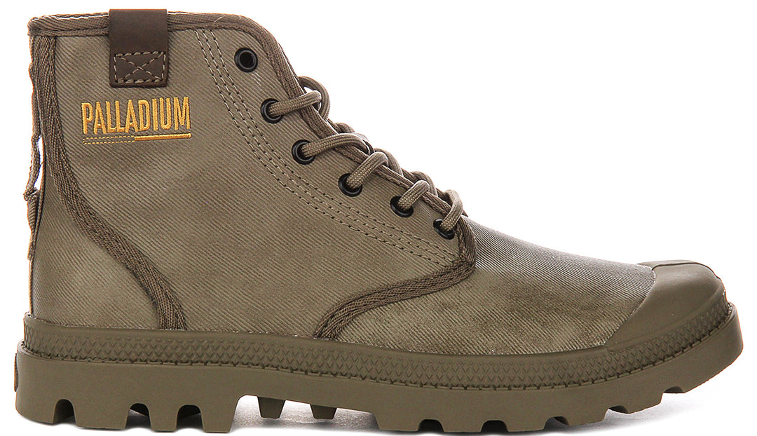 Palladium Pampa Hi Coated In Dusky Green Boots