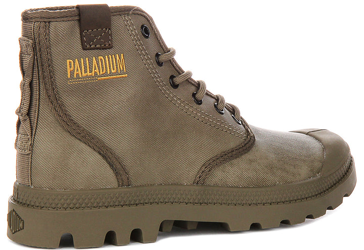 Palladium Pampa Hi Coated In Dusky Green Boots