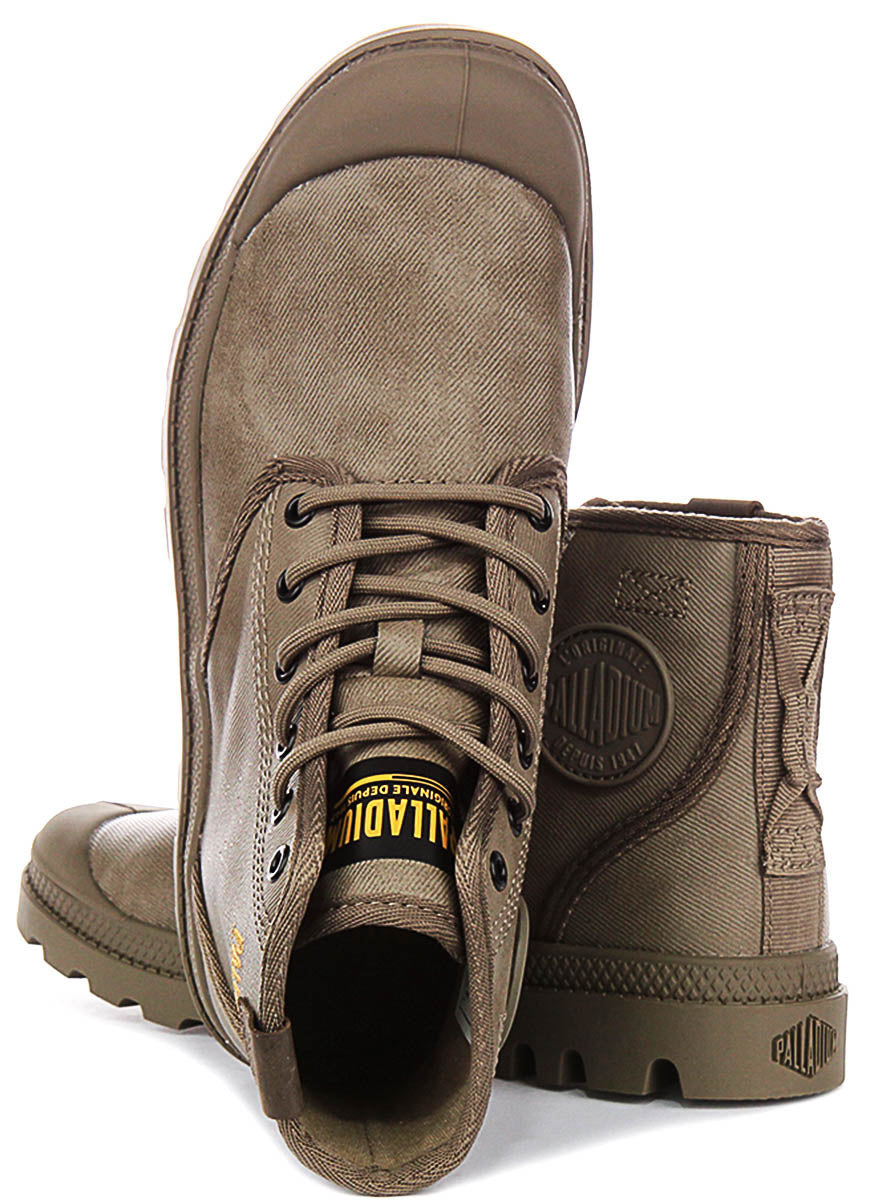 Palladium Pampa Hi Coated In Dusky Green Boots