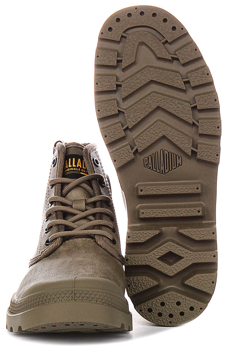 Palladium Pampa Hi Coated In Dusky Green Boots