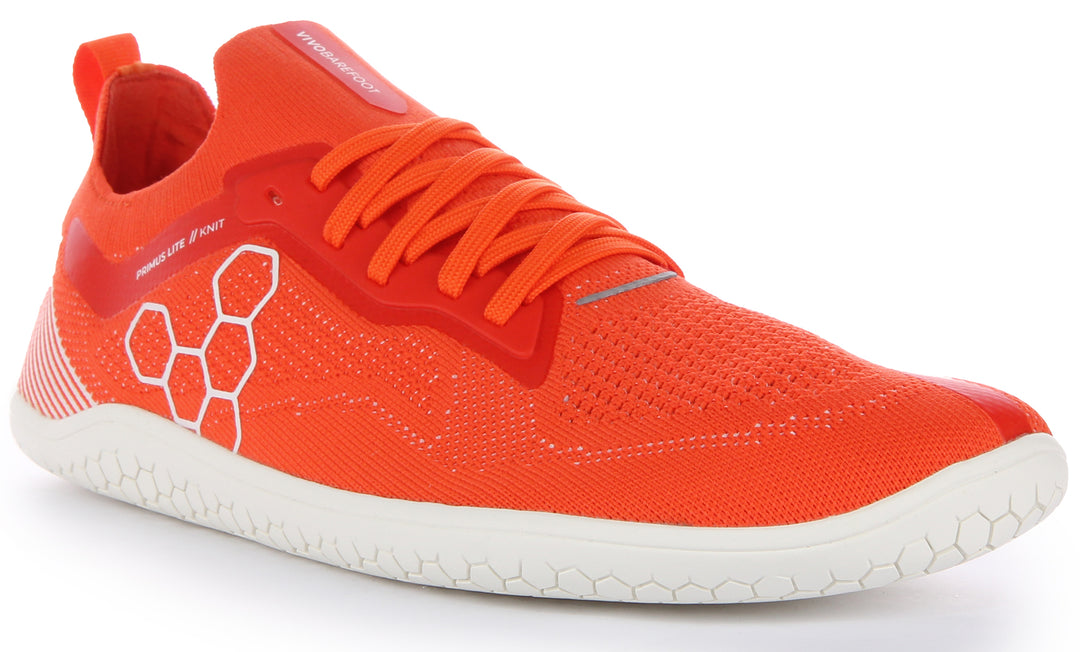 Vivobarefoot Primus Lite Knit Zapatillas con cordones resistentes a los pinchazos para hombre en llama