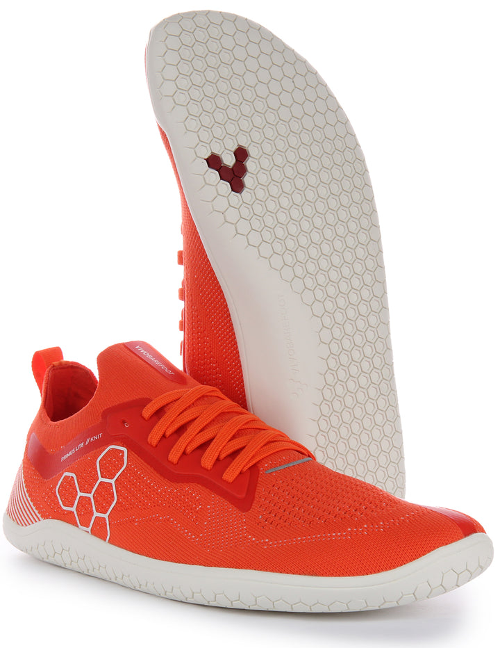 Vivobarefoot Primus Lite Knit Herren Schnürung Punktion Resistant Turnschuhe Flamme