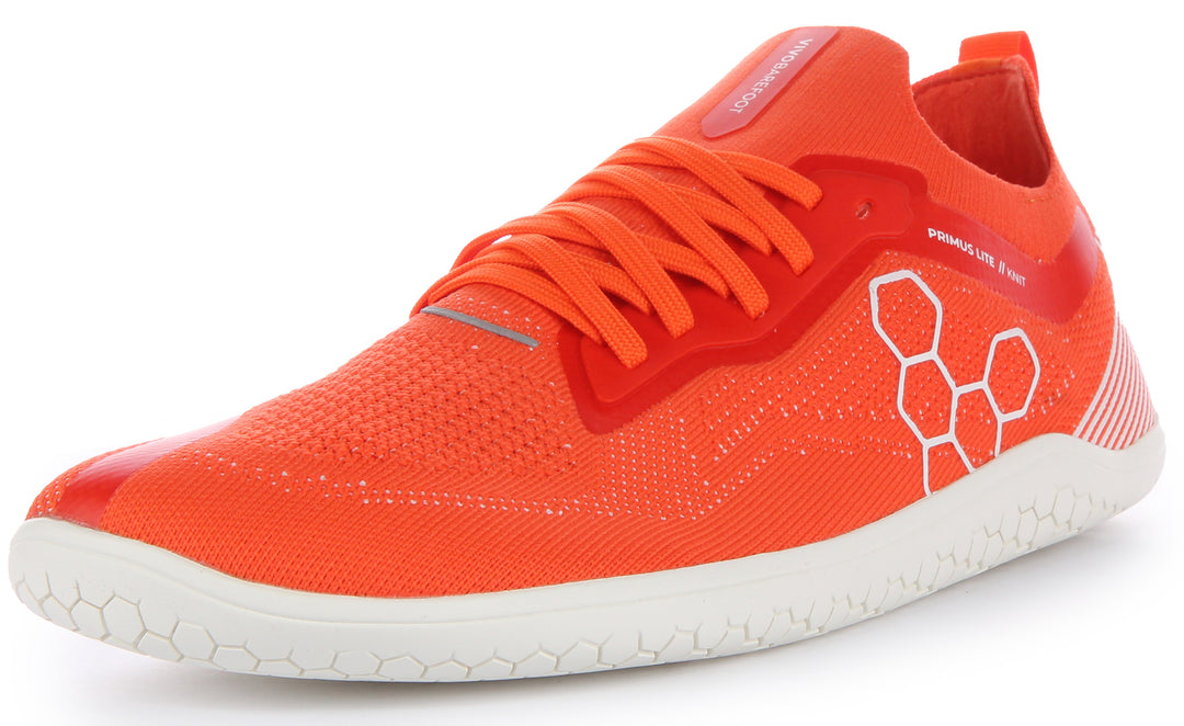 Vivobarefoot Primus Lite Knit Zapatillas con cordones resistentes a los pinchazos para hombre en llama