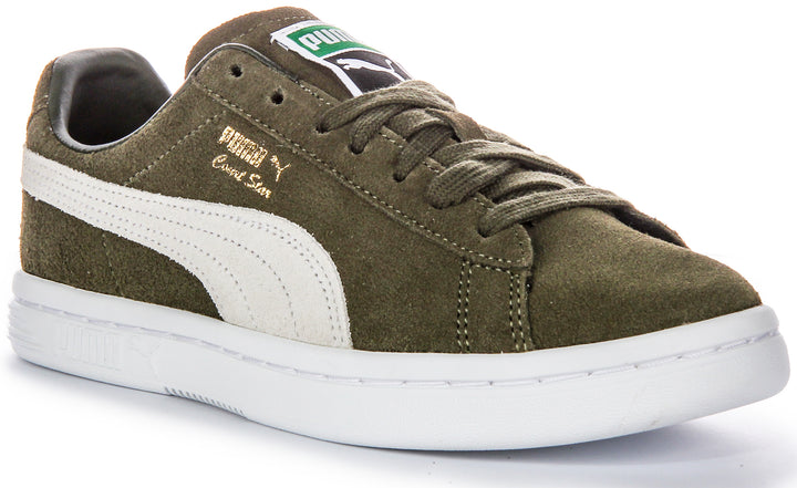 Puma Vintage Chaussures Quotidiennes en Cuir Suédé Vert Forêt