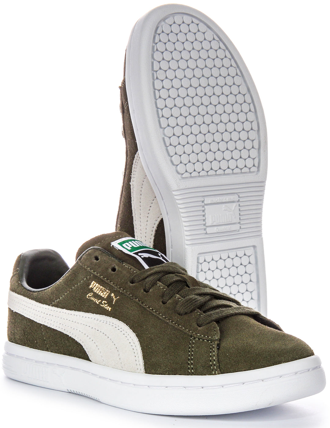 Puma Vintage Chaussures Quotidiennes en Cuir Suédé Vert Forêt