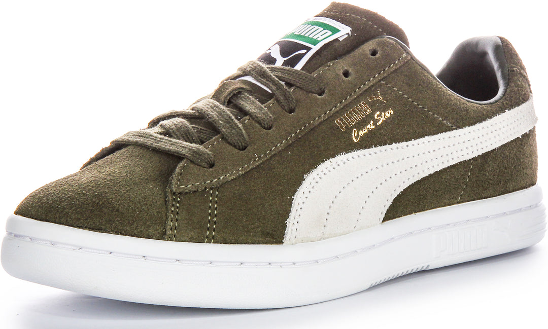 Puma Vintage Chaussures Quotidiennes en Cuir Suédé Vert Forêt