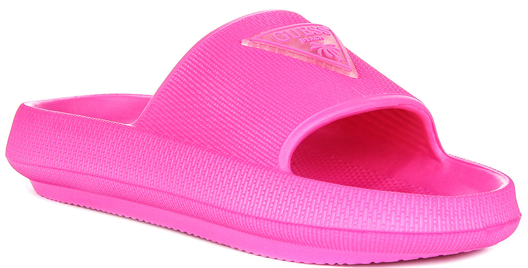 Guess 4G Beach Milk Sliders In Fuchsia For Women