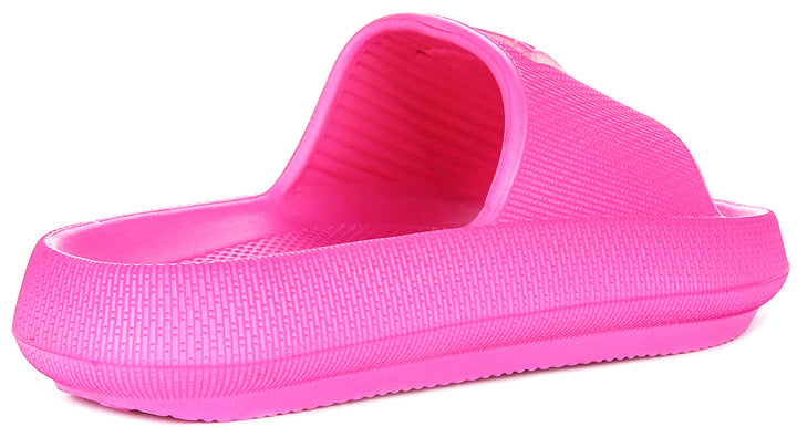 Guess 4G Beach Milk Sliders In Fuchsia For Women