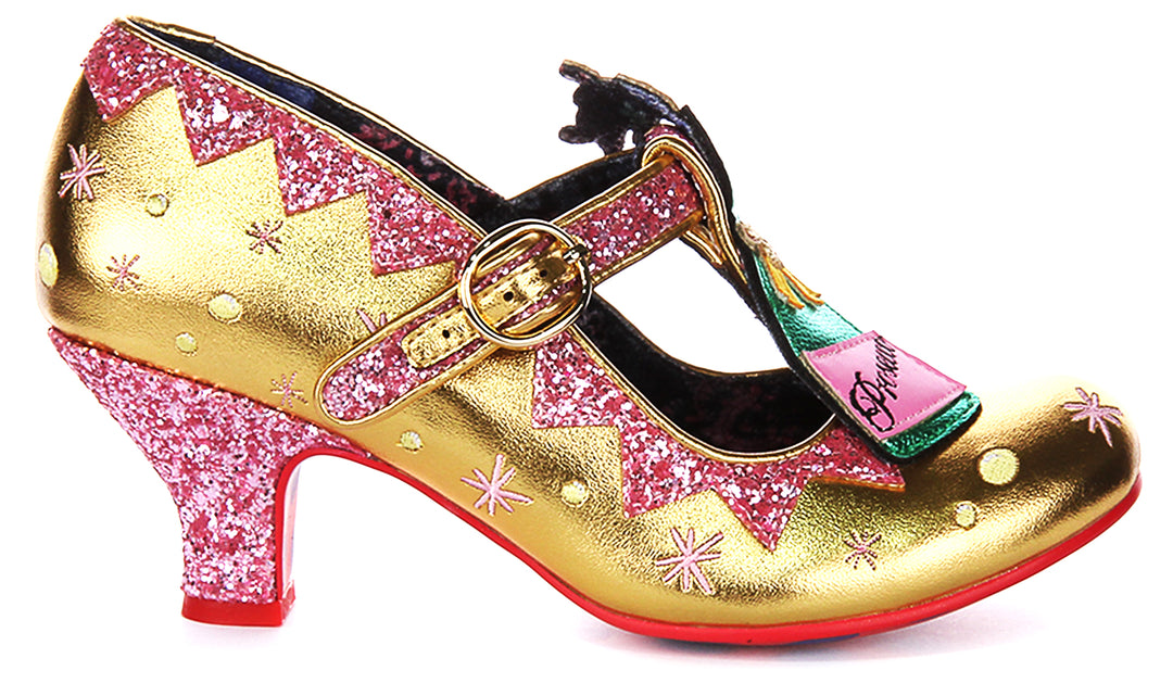 Irregular Choice Sip Sip Hooray In Gold For Women